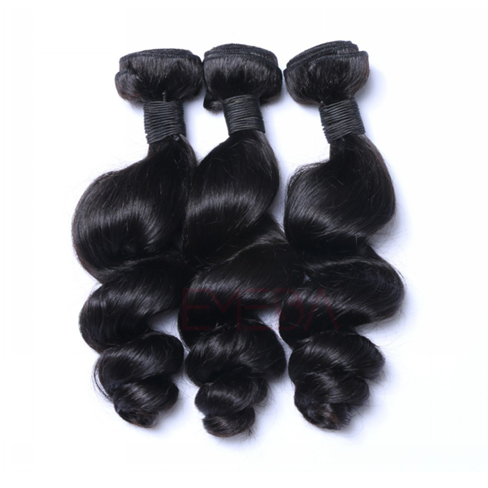 EMEDA Loose Wave Brazilian Hair Weaves Natural Hair Color HW008